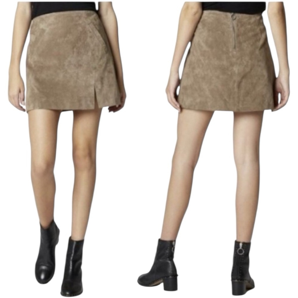 Blank NYC Brown Suede Mini Skirt